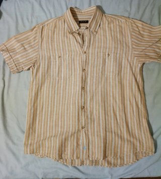 Camisa Cortefiel Rayas Beige Talla L