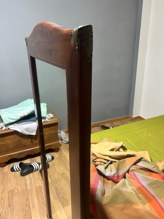 cabecero, mesillas y  espejo madera maziza