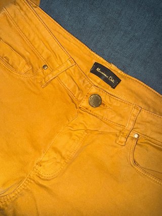 Pantalones Massimo Dutti Skinny Fit color mostaza