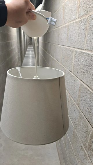 Lámpara de techo de tela beige