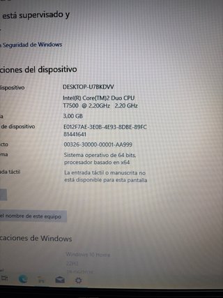 Portátil HP 8510P con Windows 10