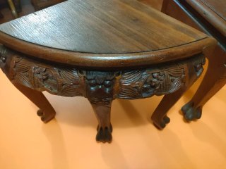 2 Tavolini angolari in legno anni '50