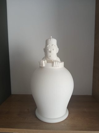 Figura Tintín en Jarrón Blanco 34 cm