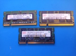 3x 1GB DDR2 Módulos de Memoria RAM Laptop