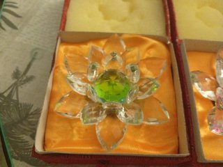 Lote 2 Flores Loto Cristal Decorativas