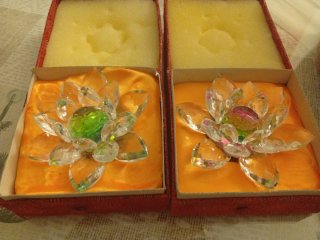 Lote 2 Flores Loto Cristal Decorativas
