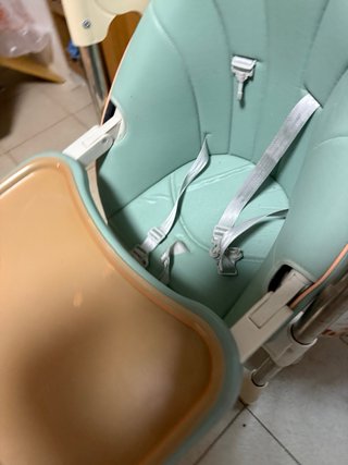 Trona bebé verde y beige