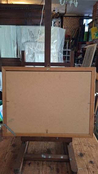 Splendido quadro vintage con cornice dorata