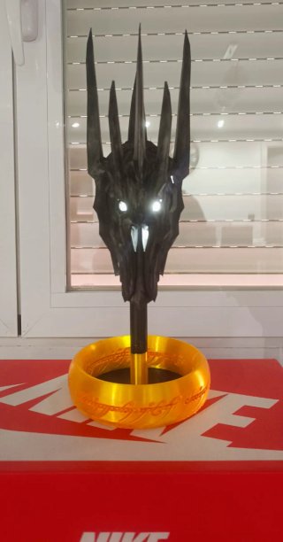 Busto Casco de Sauron y Anillo Poder 3D