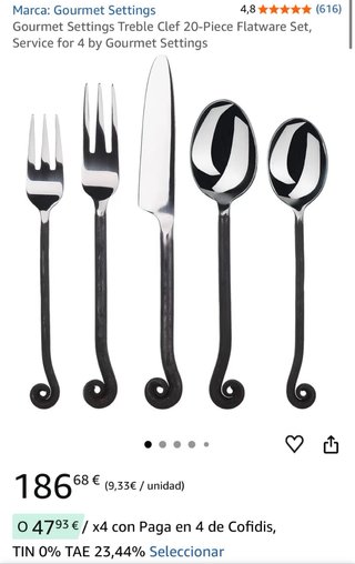 CUBIERTOS TREBLE CLEF — Gourmet Settings / Nautica