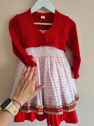 Vestido vuelo La Amapola T.5 años Incluye chaqueta