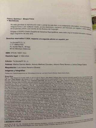 Física y Química I, 1o Bachillerato