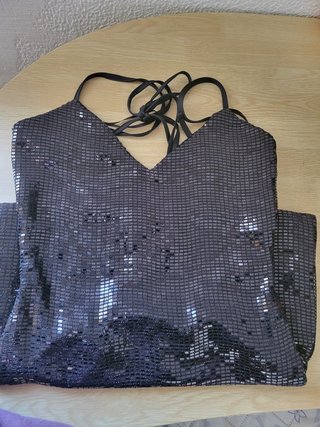 Vestido mini lentejuelas negro