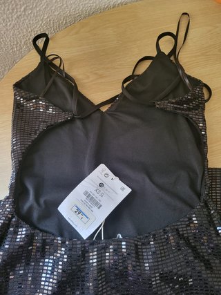 Vestido mini lentejuelas negro