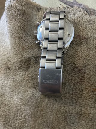 Reloj Seiko Cronógrafo Negro y Plateado