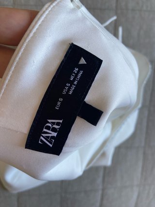 Top banda Zara blanco pedrería