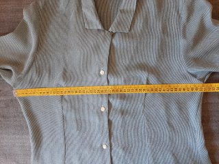 Camisa de talle recto rayas azul y blanco talla M