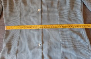 Camisa de talle recto rayas azul y blanco talla M