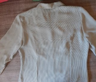 Camisa de talle recto rayas azul y blanco talla M