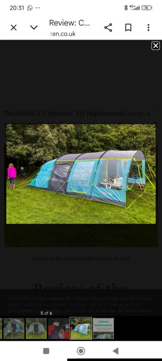Tienda de campaña , Coleman meadowood 6 + porche