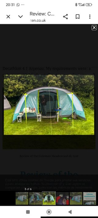 Tienda de campaña , Coleman meadowood 6 + porche