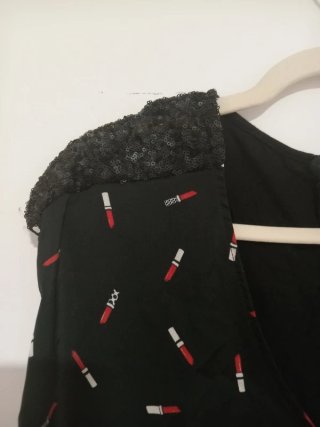 Blusa NAF NAF Estampado Pintalabios Azul Oscuro