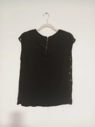 Blusa NAF NAF Estampado Pintalabios Azul Oscuro