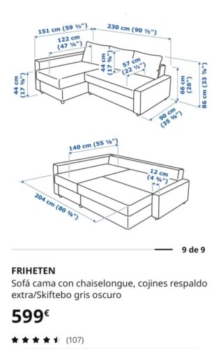 Sofá Cama de Ikea azul
