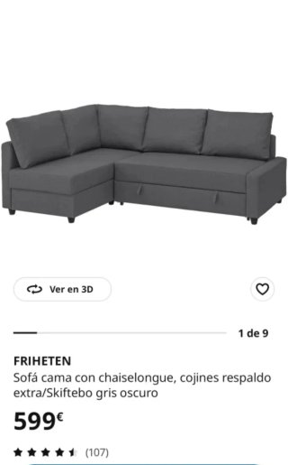 Sofá Cama de Ikea azul