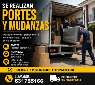 Se realizan portes y mudanzas