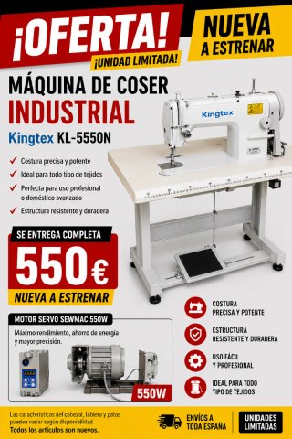 Máquina Coser Industrial Kingtex KL-5550N