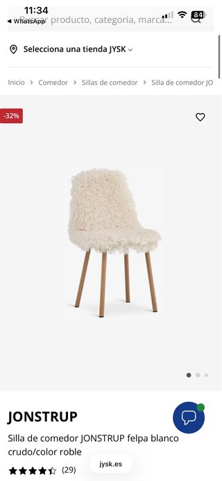 Silla Jysk Jonstrup Oveja Beige