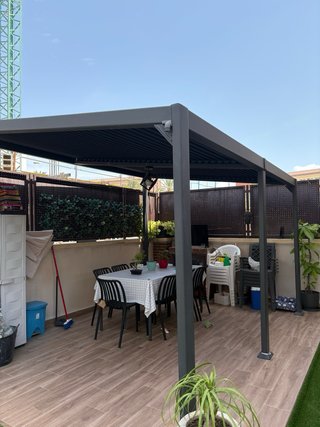 Pérgola aluminio 3x4m gris