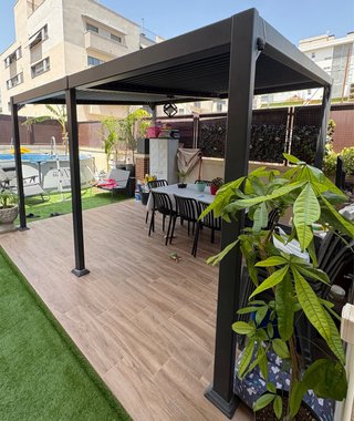 Pérgola aluminio 3x4m gris