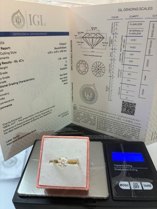 Anillo Oro 18k Diamante 1.06 Ct Natural IGL