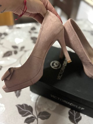 Tacones Rosa Victoria Delef Peep Toe