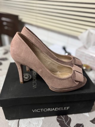 Tacones Rosa Victoria Delef Peep Toe