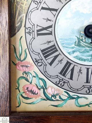 Orologio a pendolo olandese antico con luna