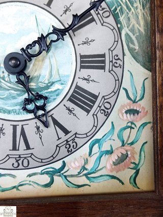 Orologio a pendolo olandese antico con luna