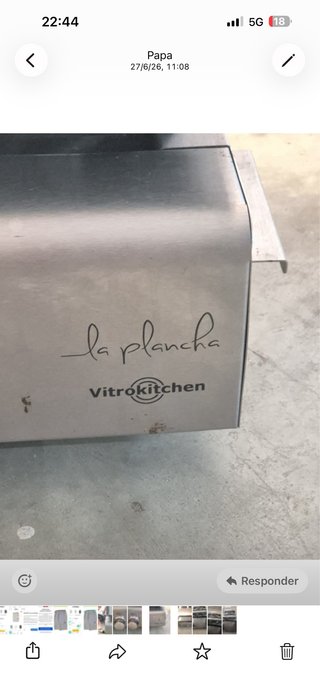 Plancha a gas Vitrokitchen 2 fuegos.