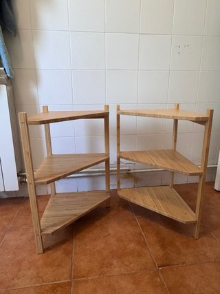 2 Estanterías Esquina Bambú Ikea