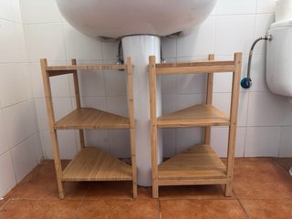 2 Estanterías Esquina Bambú Ikea