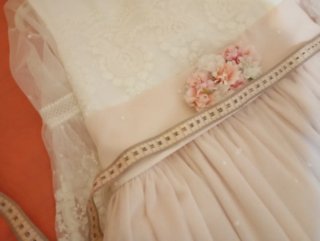 Vestido de Comunión Rosa y Blanco