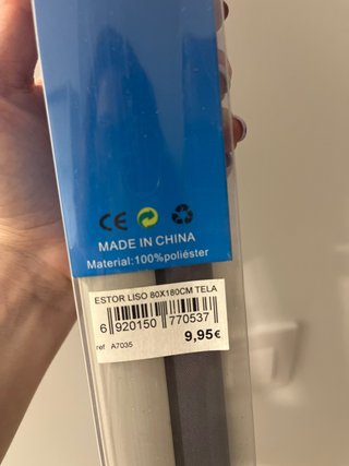 Estor opaco CORTINA 80x180cm