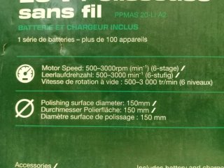 Pulidora Enceradora Parkside 20V + Batería 4Ah