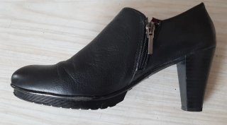 Botines de piel de tacón negros mujer invierno