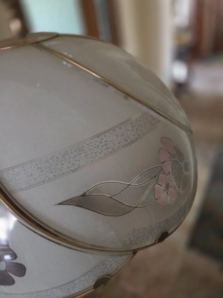 Lampadario anni 80 vetro e metallo