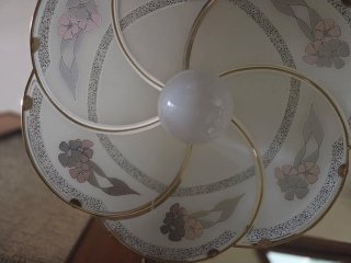 Lampadario anni 80 vetro e metallo