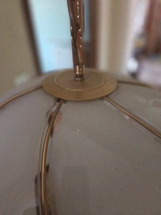 Lampadario anni 80 vetro e metallo