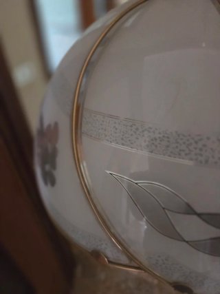 Lampadario anni 80 vetro e metallo